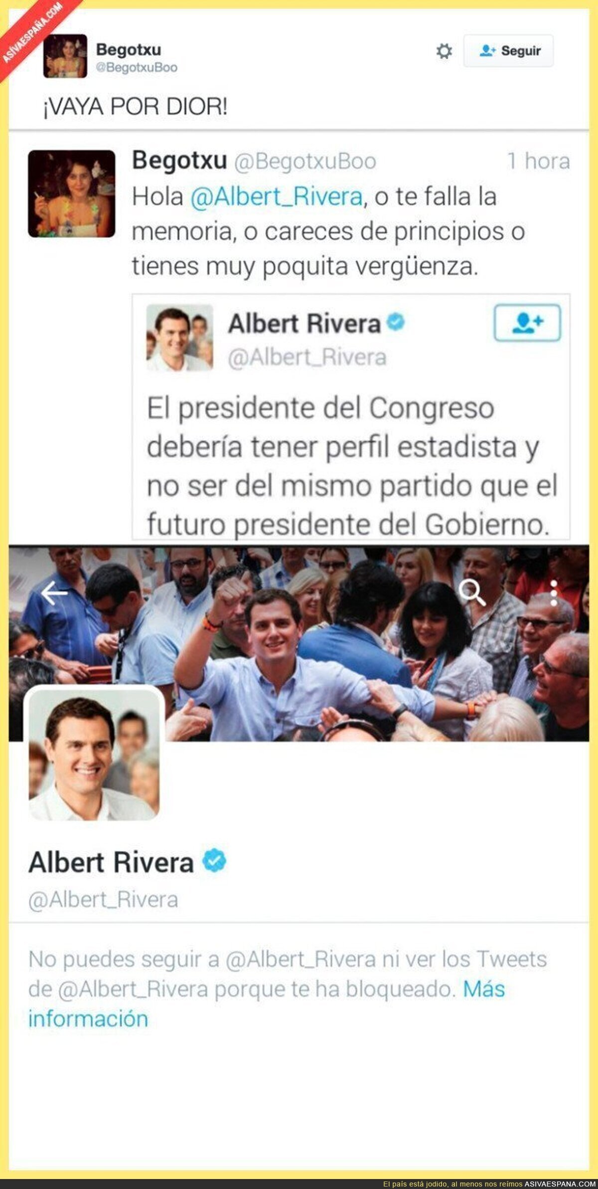 Así reacciona Albert Rivera cuando le recuerdas sus palabras del pasado