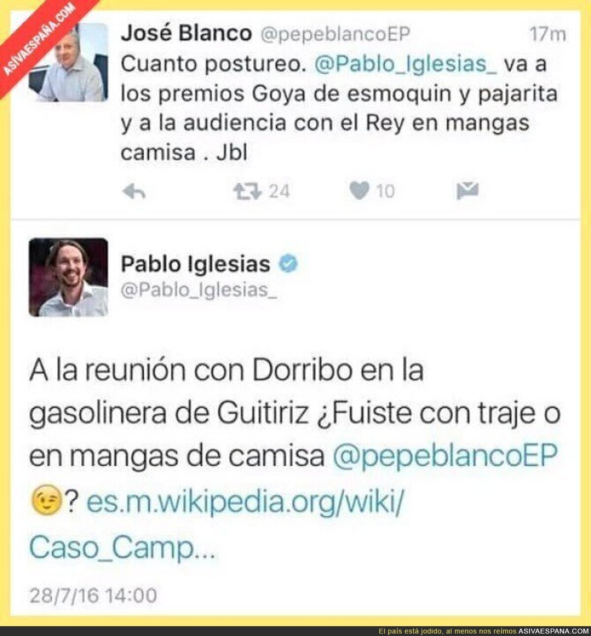 El ZASCA de Pablo Iglesias a Pepe Blanco tras hablar de su forma de vestir