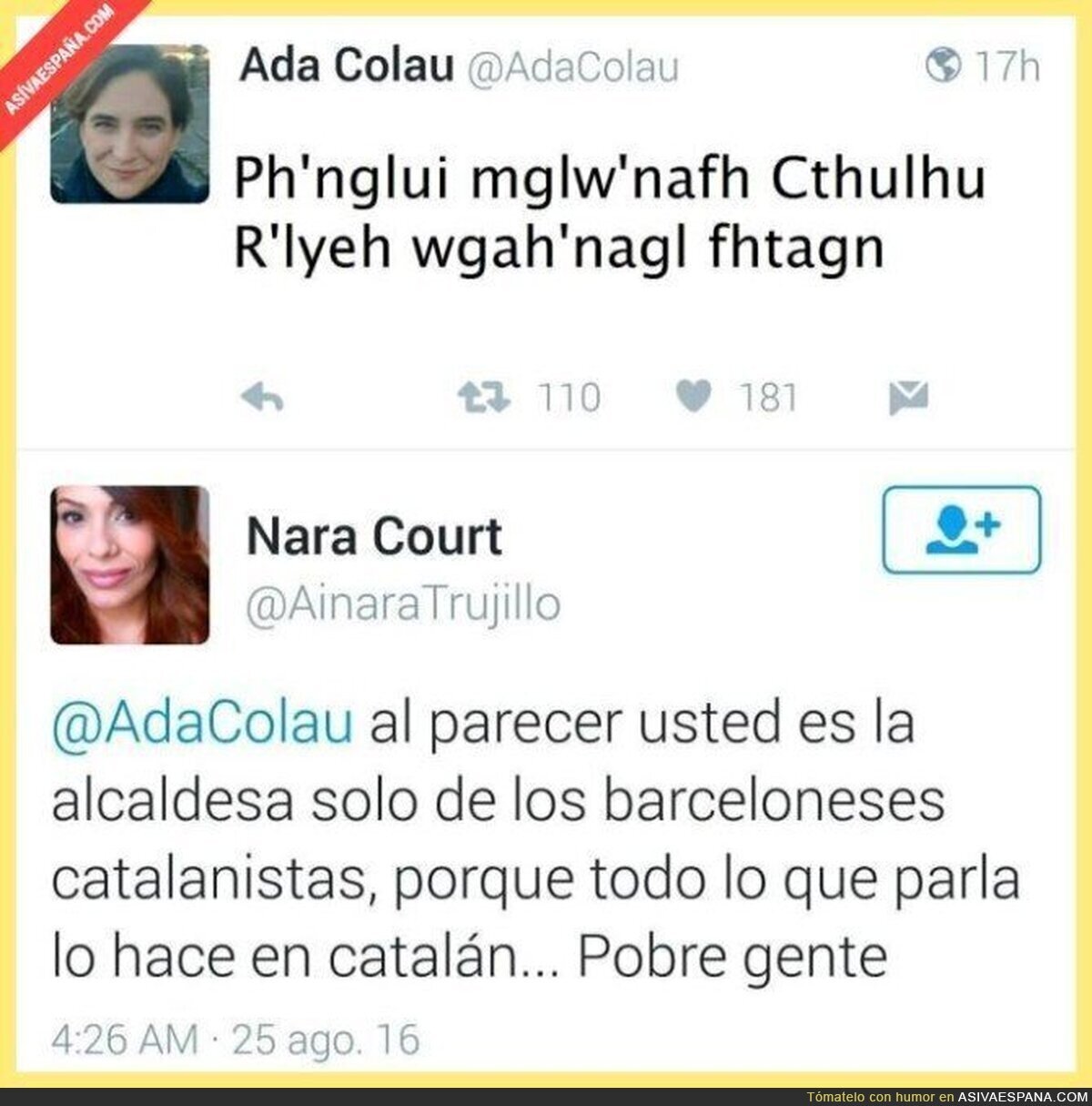 Ada Colau sigue hablando catalán