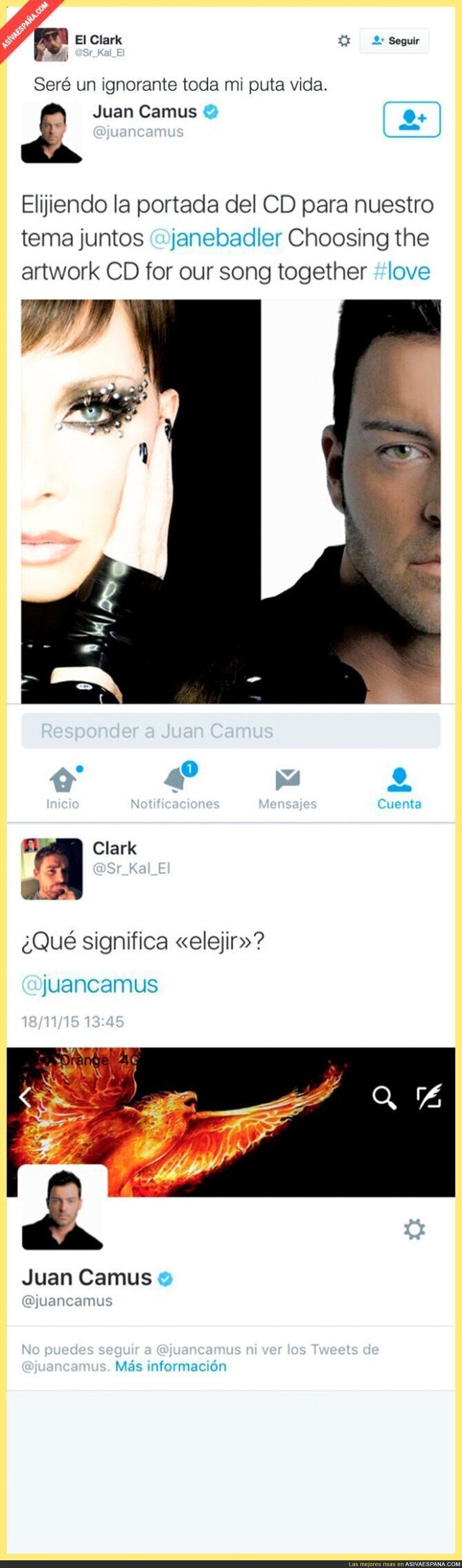 Juan Camus se enfada al corregirle una falta ortográfica