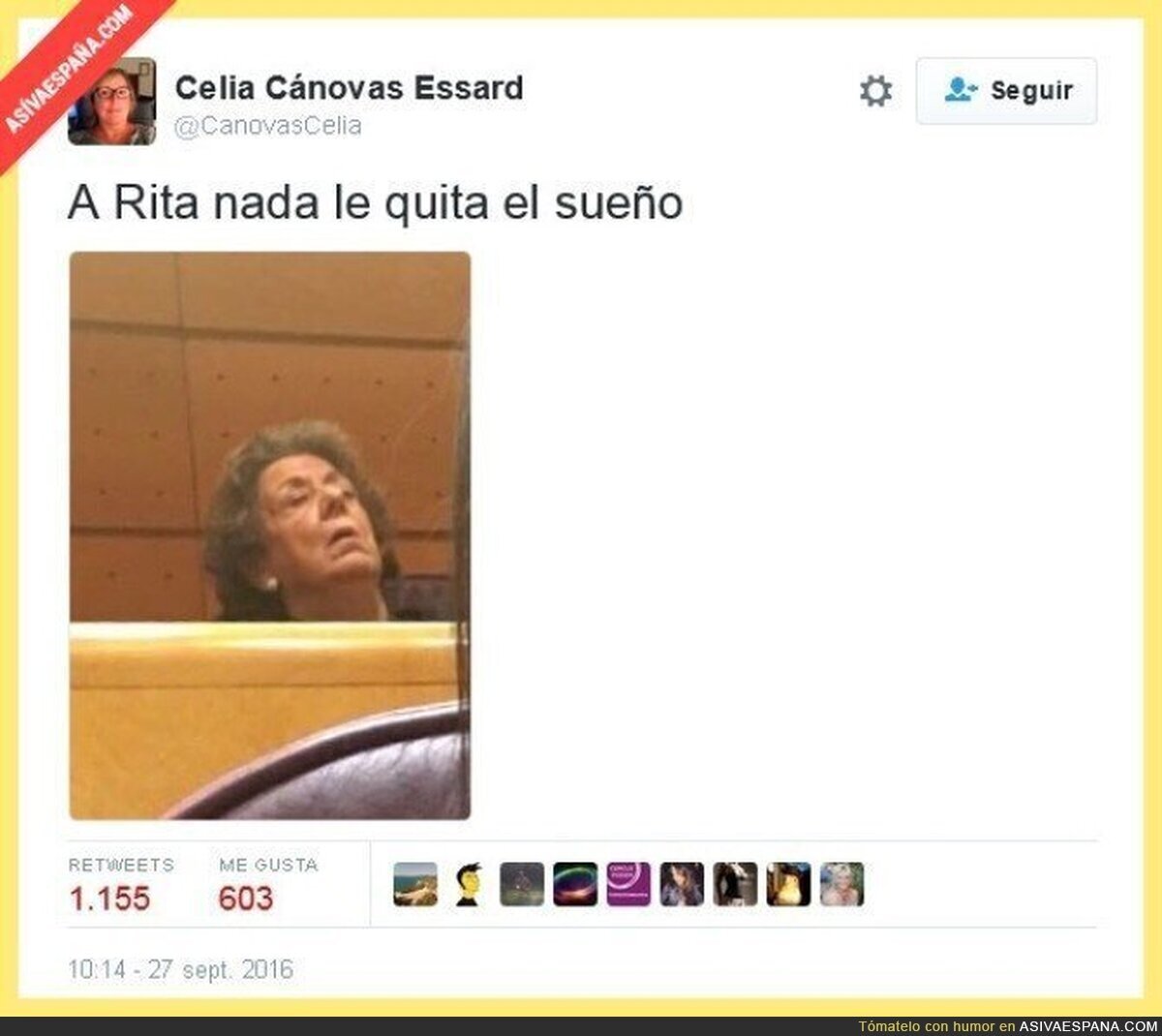 Rita Barberá se duerme el primer día que va al Senado, después de 2 meses sin aparecer por ahí