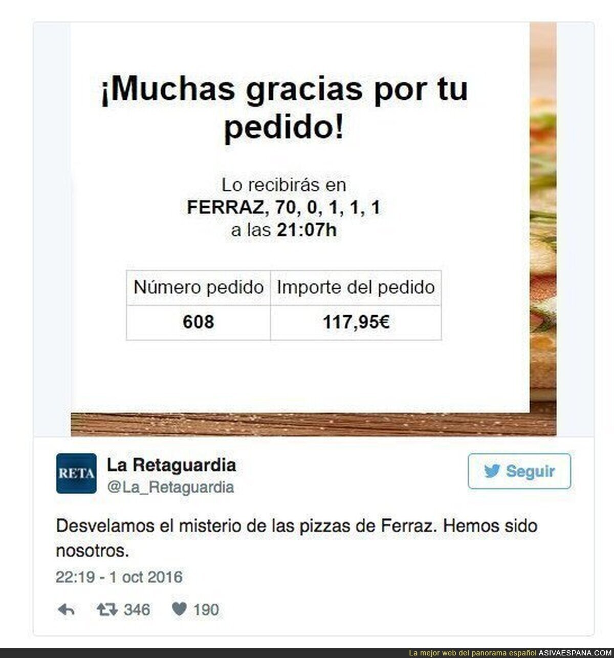 Envío masivo de pizzas a Ferraz, 'troleo' a Pedro Sánchez tras su dimisión