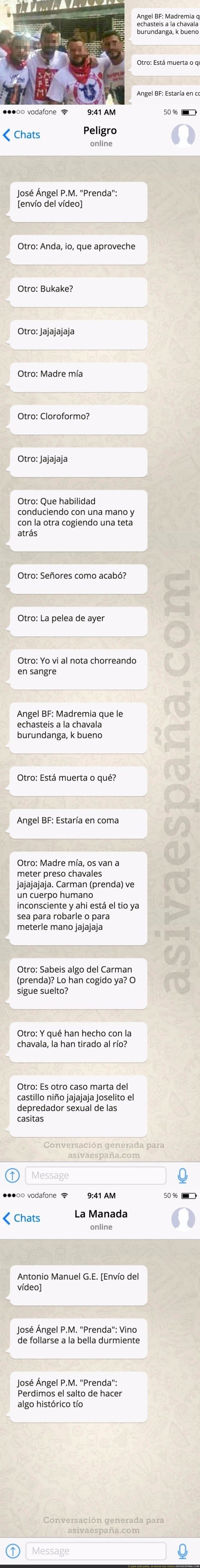 Los whatsapps del grupo de El Prenda tras cometer otro abuso en Córdoba