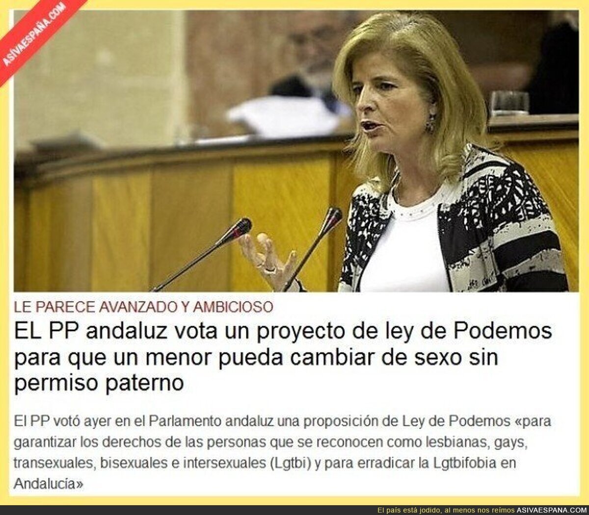 EL PP andaluz vota un proyecto de ley para que un menor pueda cambiar de sexo sin permiso