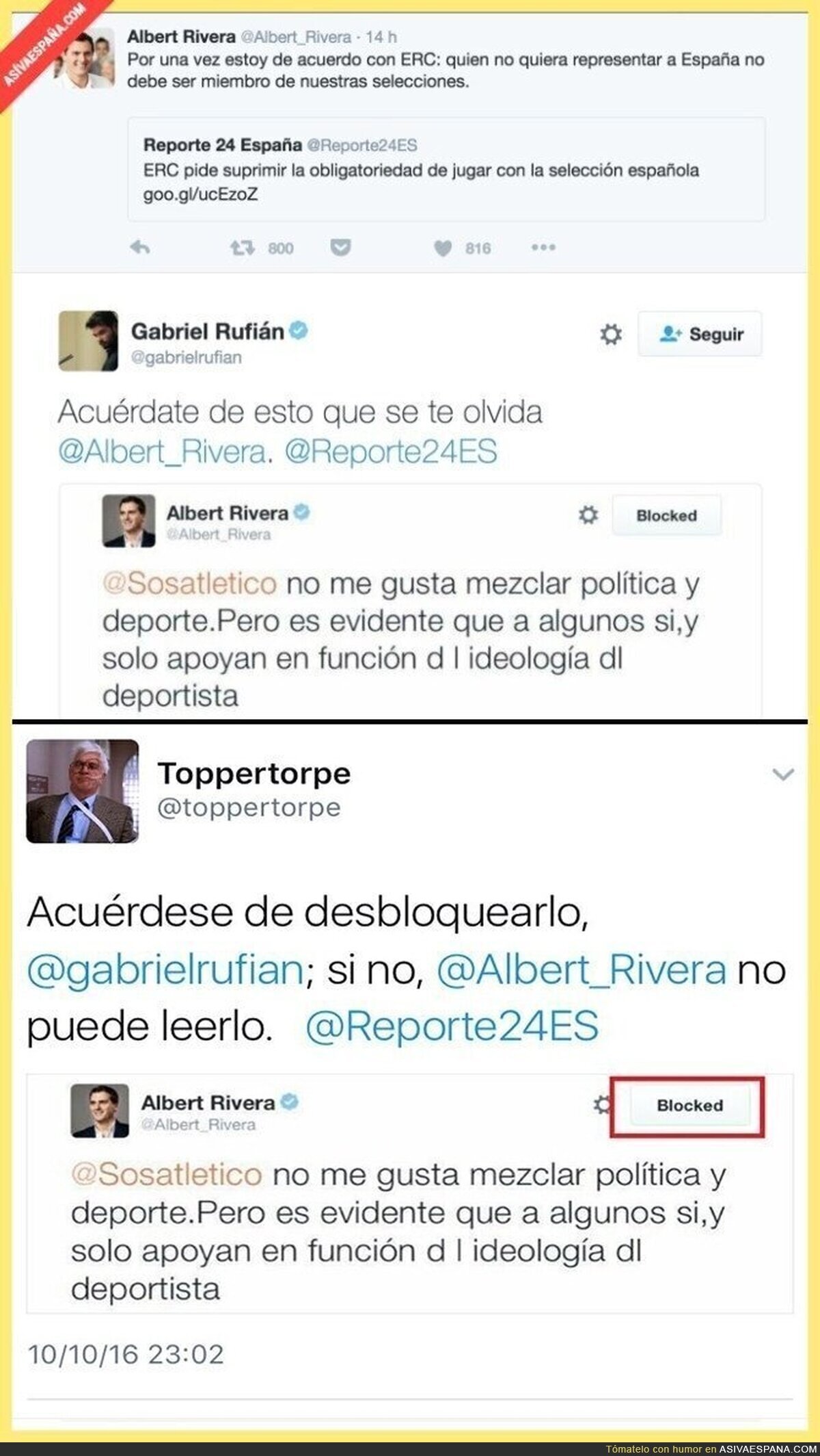 El ZASCA de Gabriel Rufián a Albert Rivera sobre fútbol y política