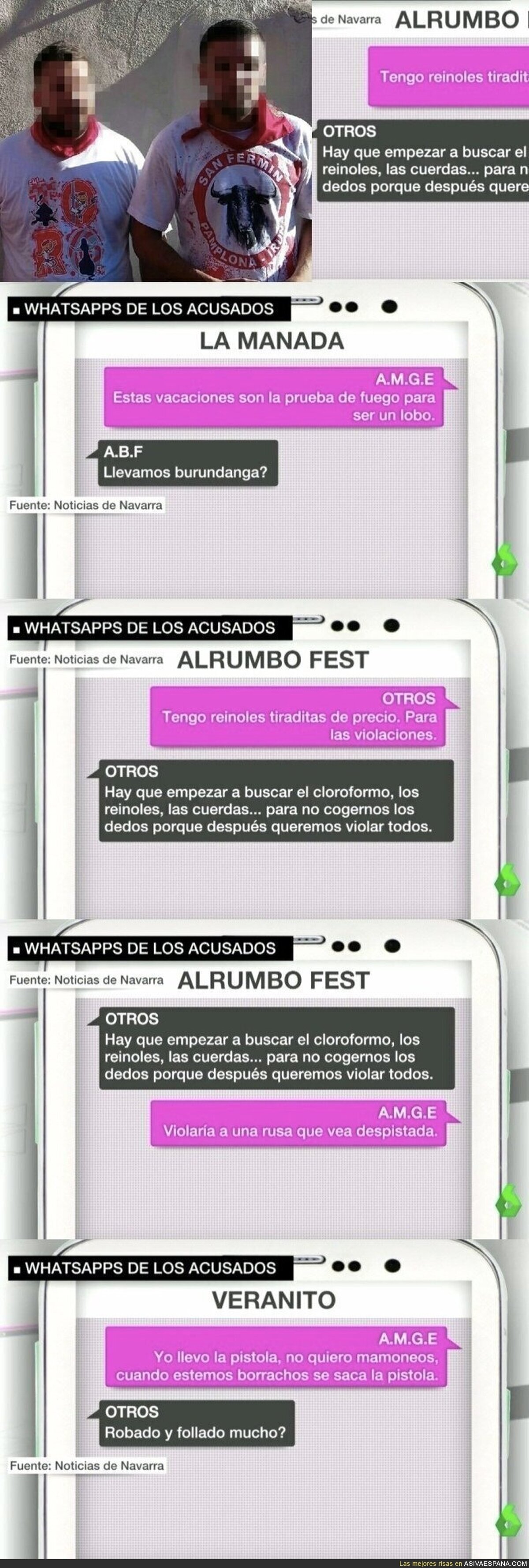 Nuevos whatsapps de los acusados por la violación en San Fermín