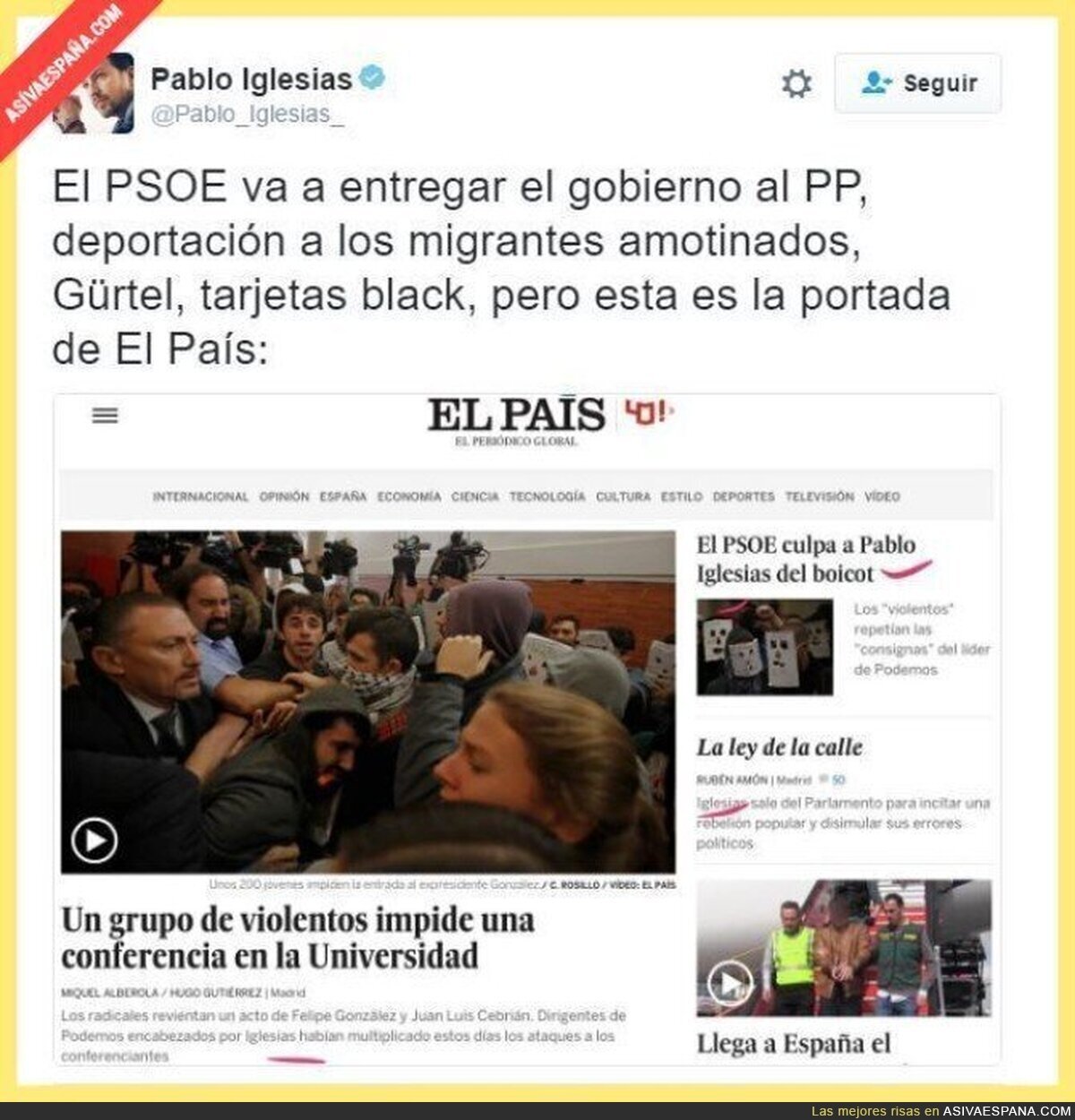 Desviando la atención, nivel: El País