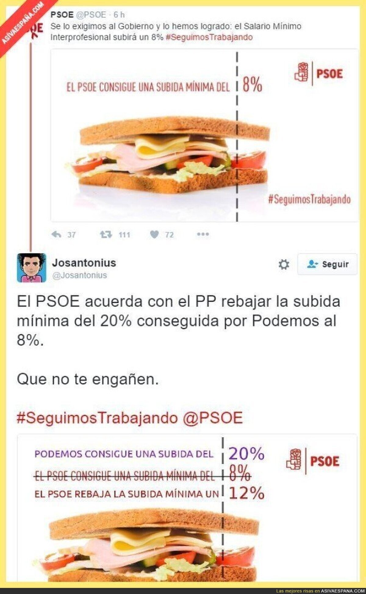 La realidad sobre la subida salarial que se atribuye falsamente el PSOE