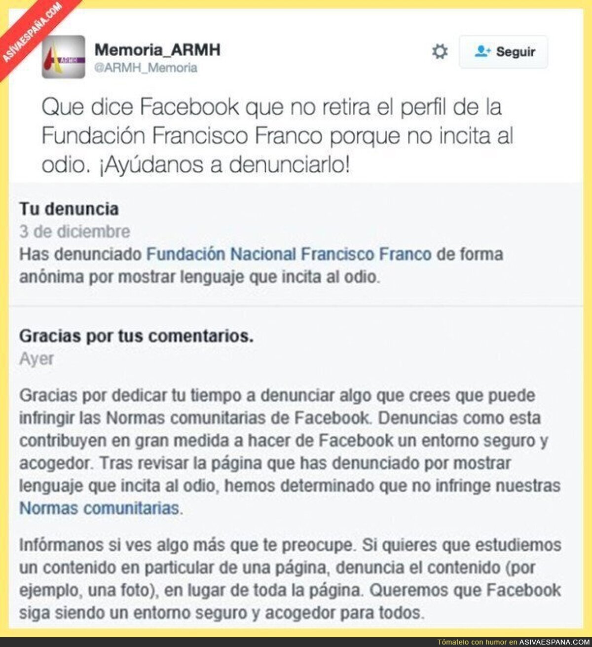 A Facebook le gusta Franco