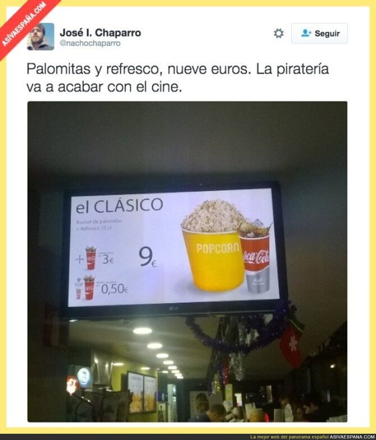 Y se extrañan que metamos comida de fuera del cine