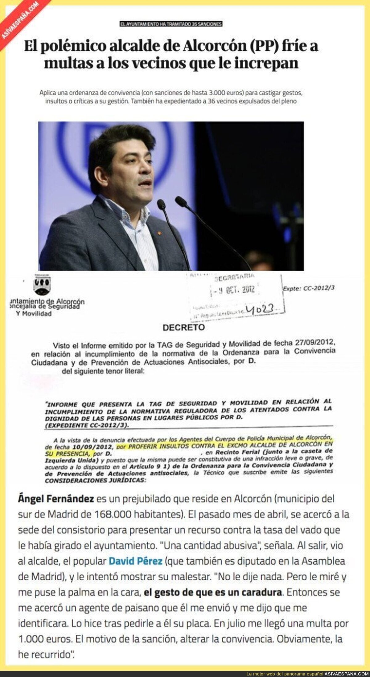 El alcalde de Alcorcón y su dictadura