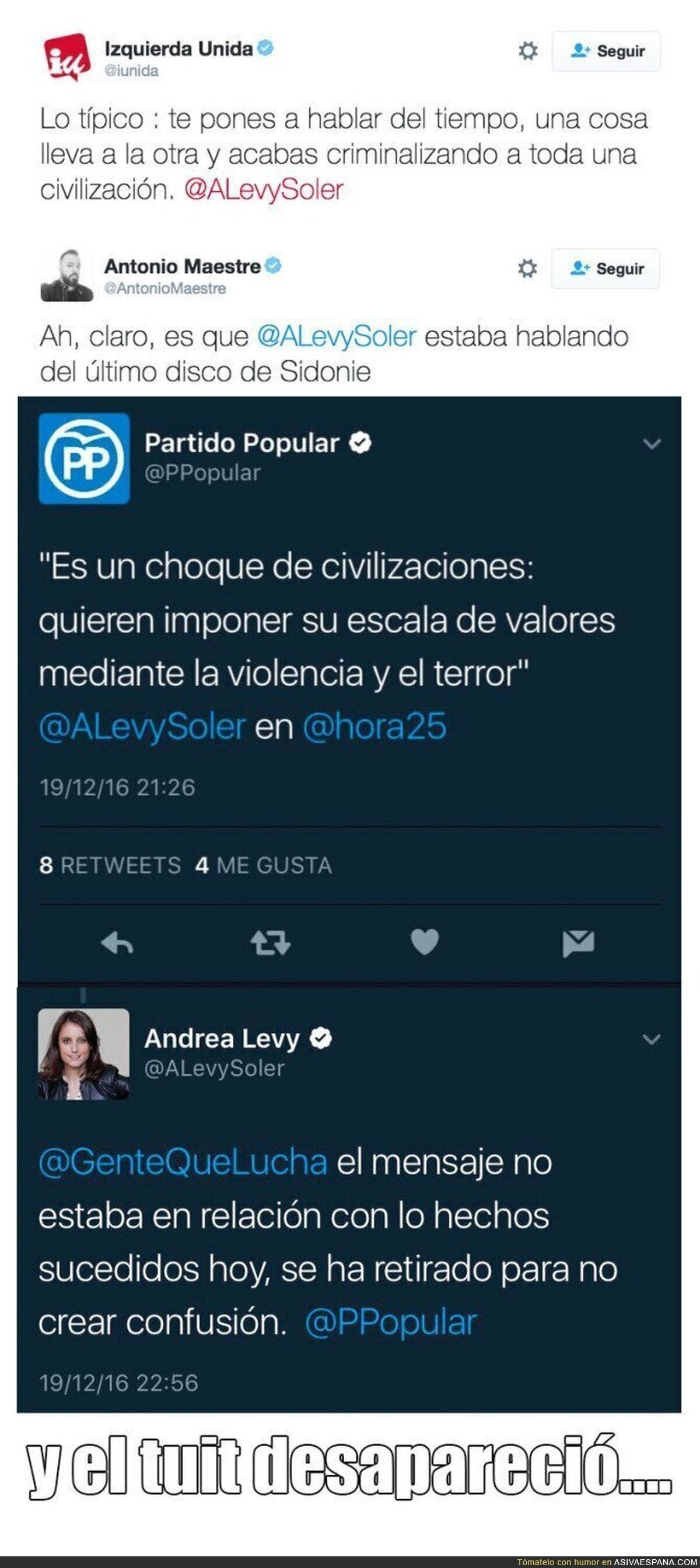 Poner a hablar a Andrea Levy de política internacional es un peligro