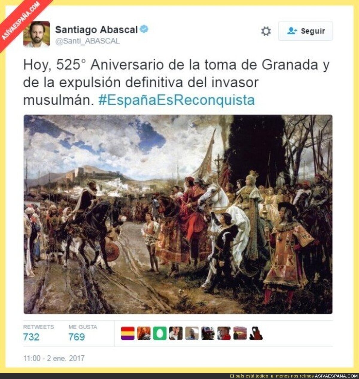 Santiago Abascal se luce con el aniversario de la conquista de Granada