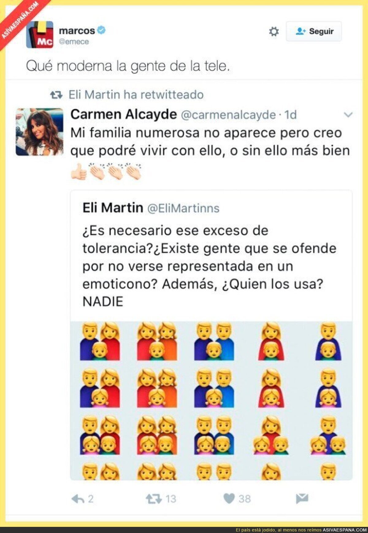 El polémico tuit de Eli Martin (Telecinco) que ha borrado sobre el "exceso de tolerancia"