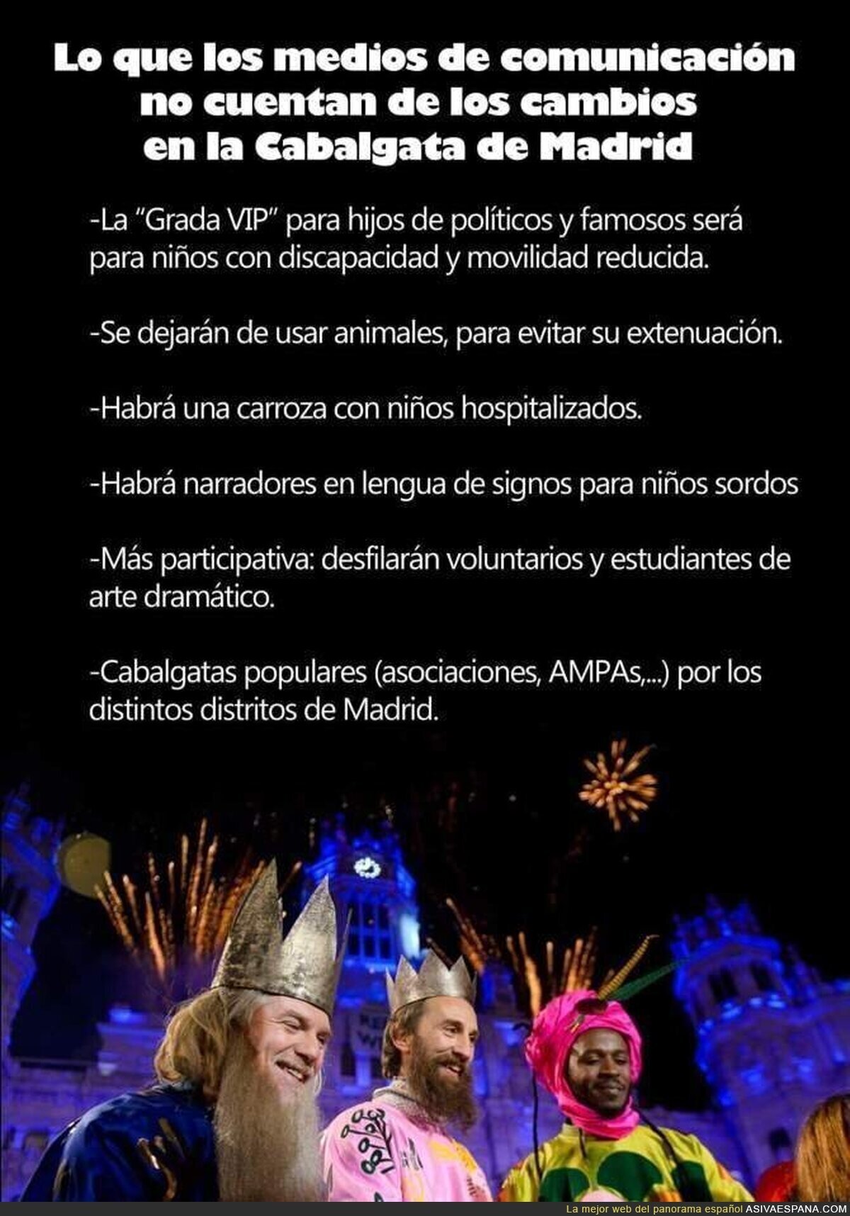 La cabalgata de Reyes Magos en Madrid