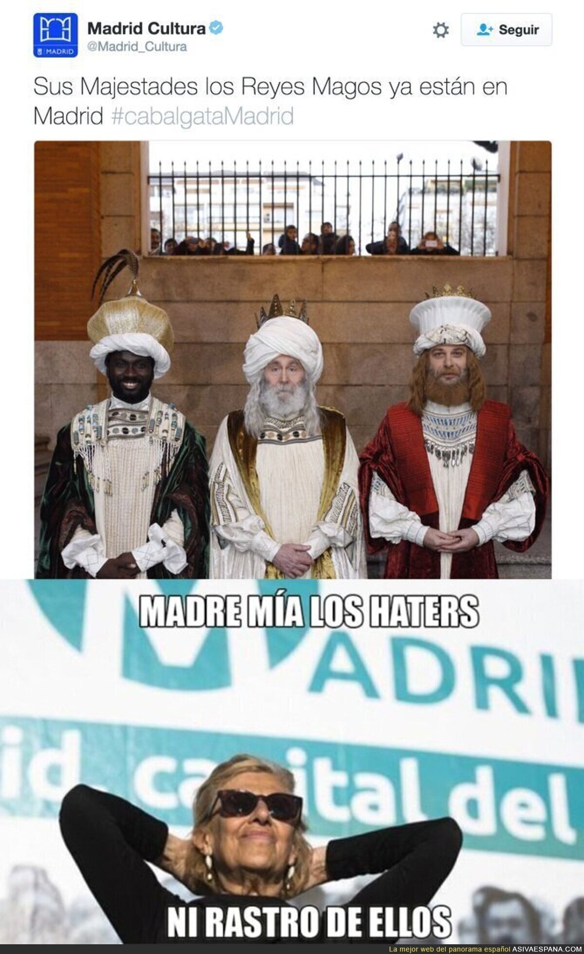 Ya no le pueden ni criticar los Reyes Magos a Manuela Carmena