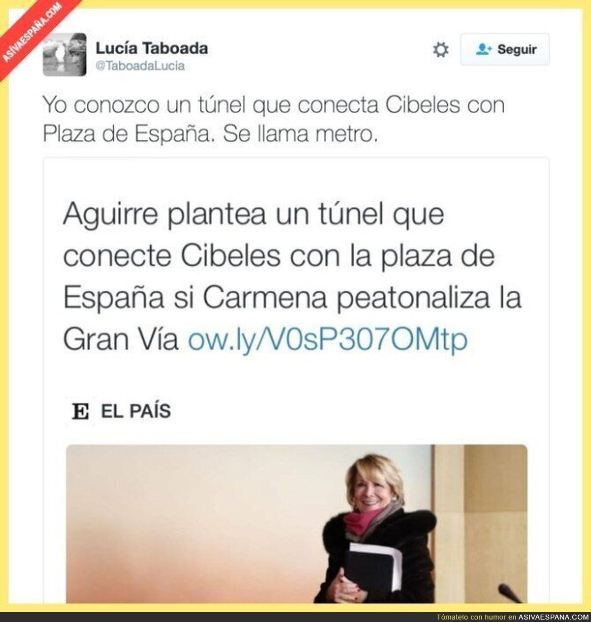Esperanza Aguirre debería retirarse de la política...