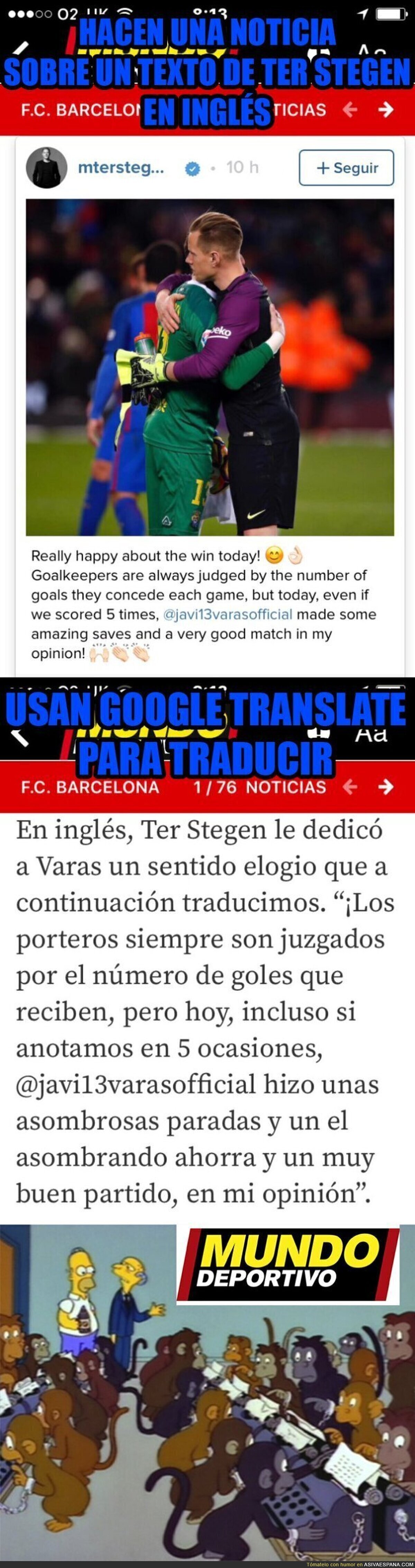 El nivel de El Mundo Deportivo traduciendo textos