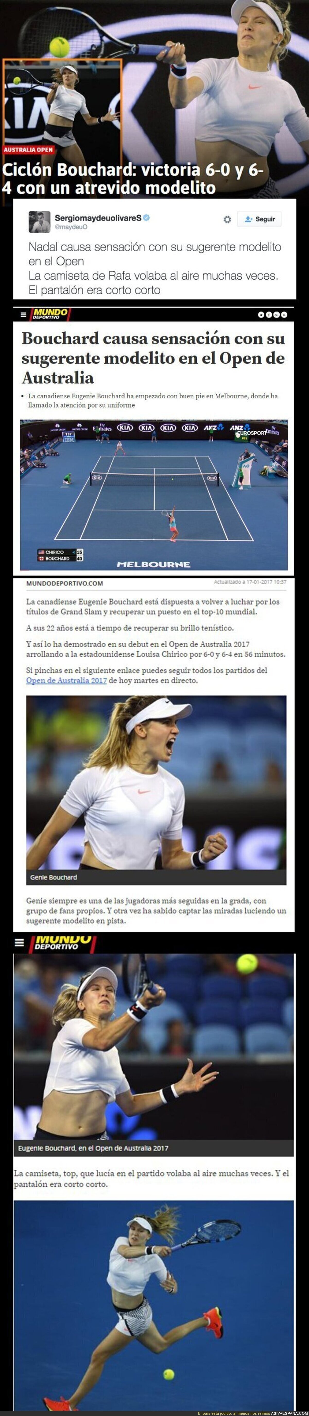 El machismo repugnante del diario AS y Mundo Deportivo por la forma de vestir de una tenista