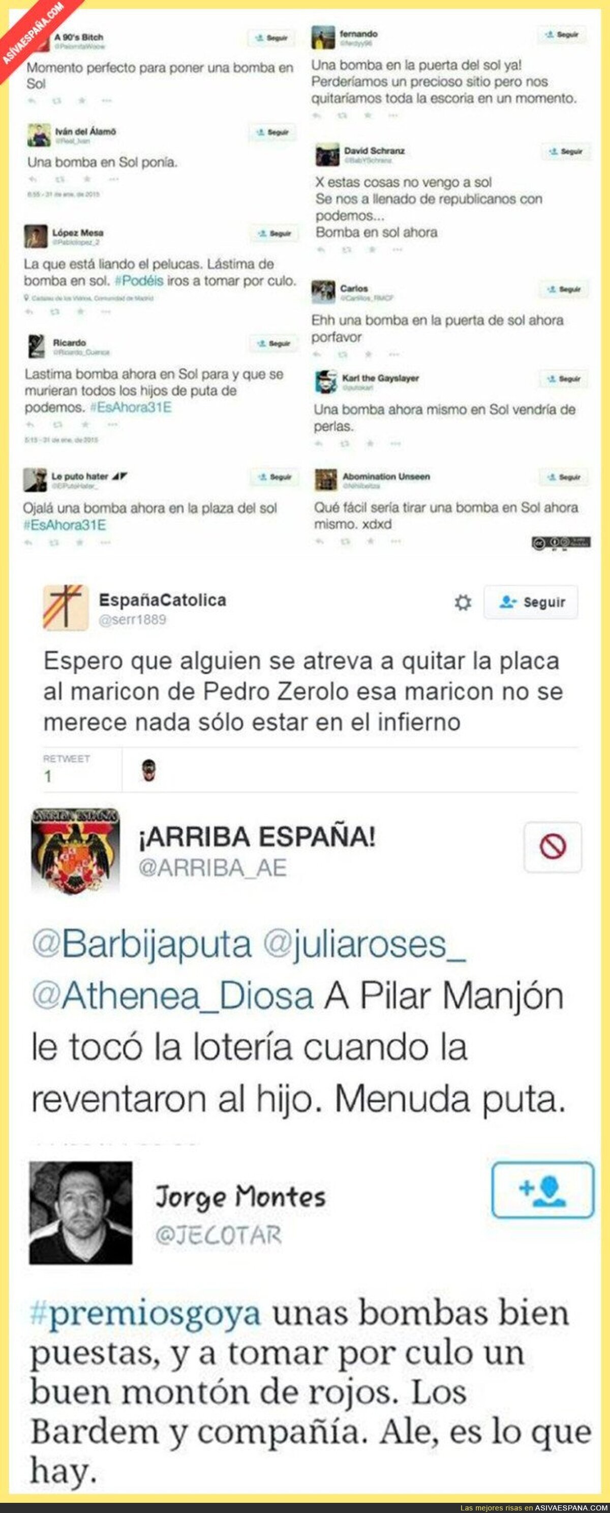 En España eres libre de poner estos tuits si eres de derechas