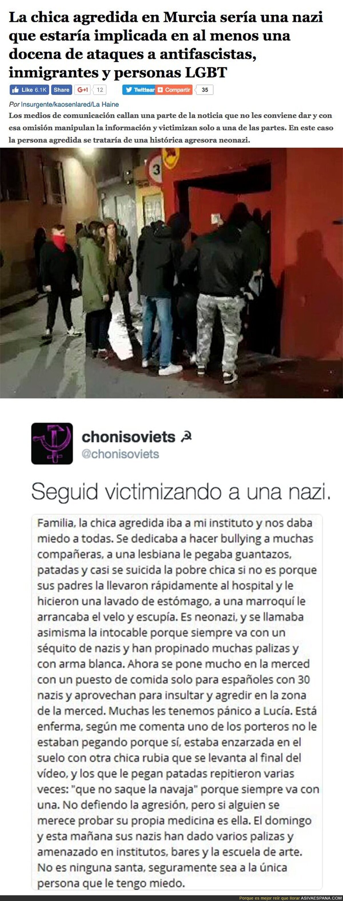 La historia que no cuentan los medios sobre la chica agredida en Murcia por antifascistas