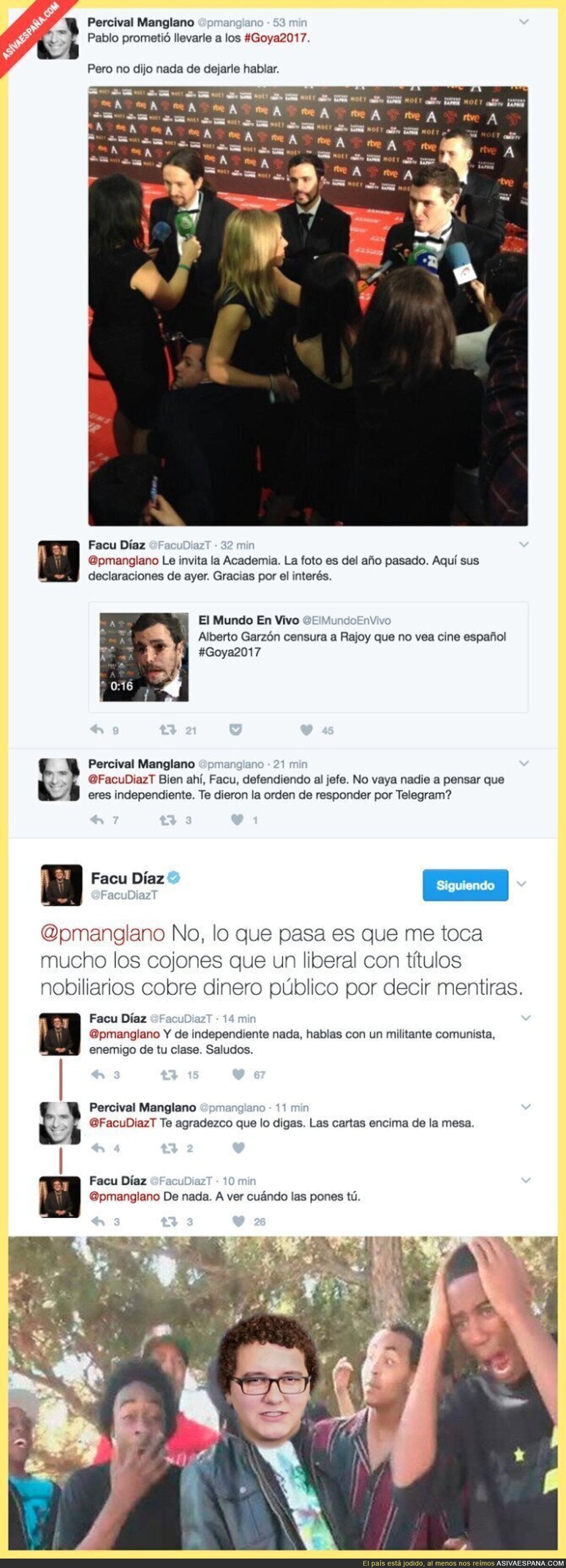 Las brillantes respuestas de Facu Díaz a Percival Manglano. ¡Boooom!