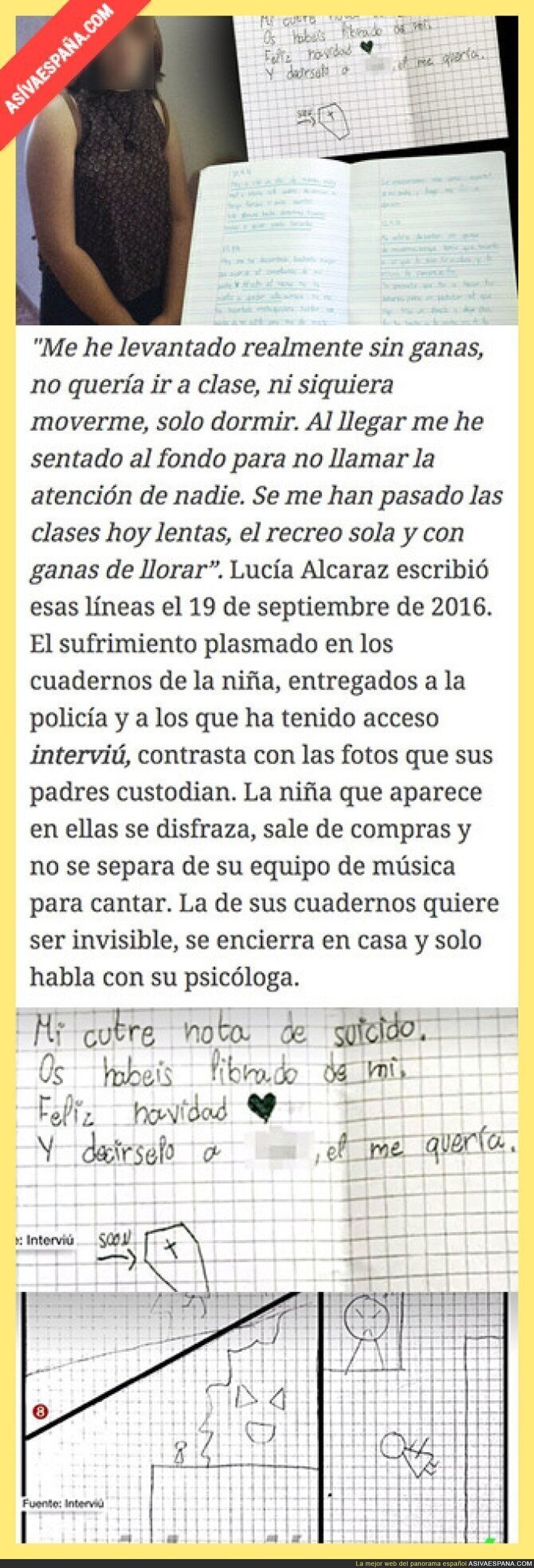 TERRIBLE: El diario de Lucía, la niña de Murcia que se suicidó por el acoso escolar