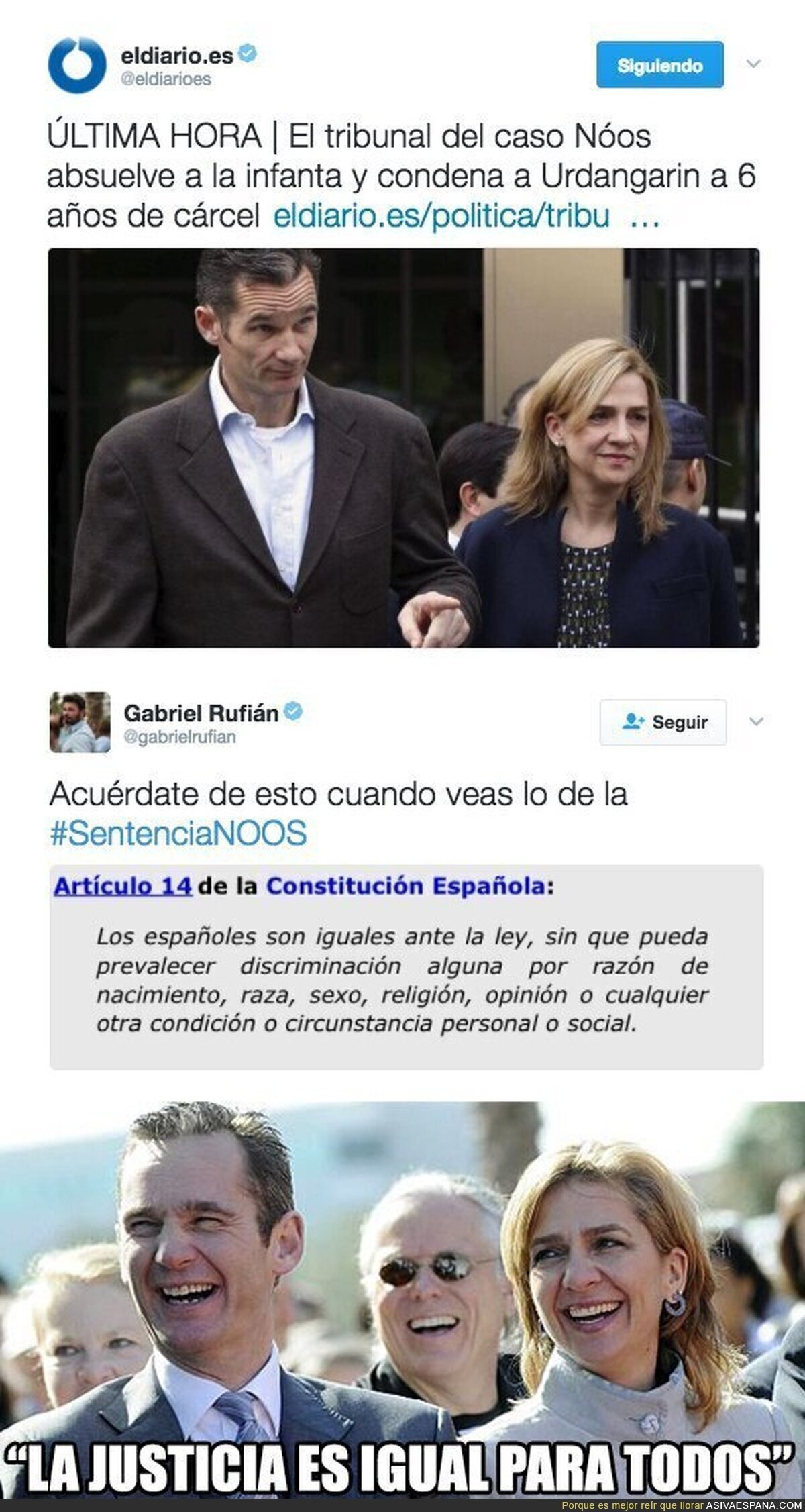 ÚLTIMA HORA: La lamentable sentencia para la Infanta Cristina e Iñaki Urdangarín