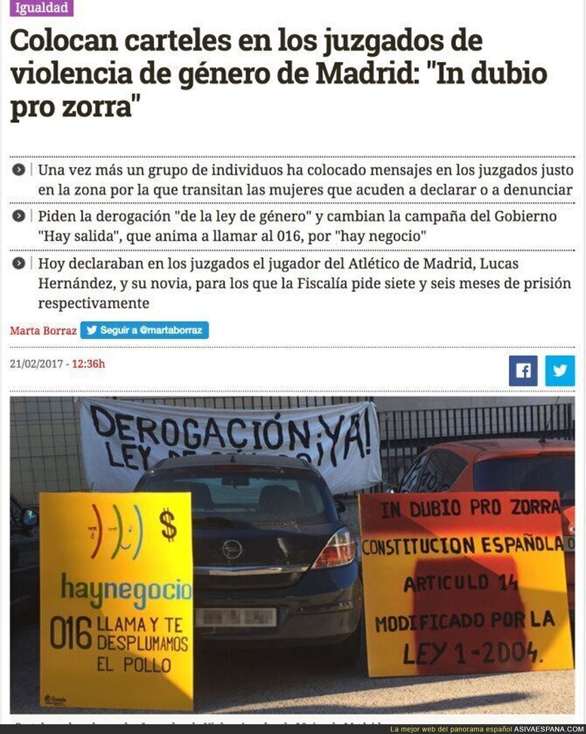 Los lamentables carteles colgados en los Juzgados de Violencia de Género de Madrid