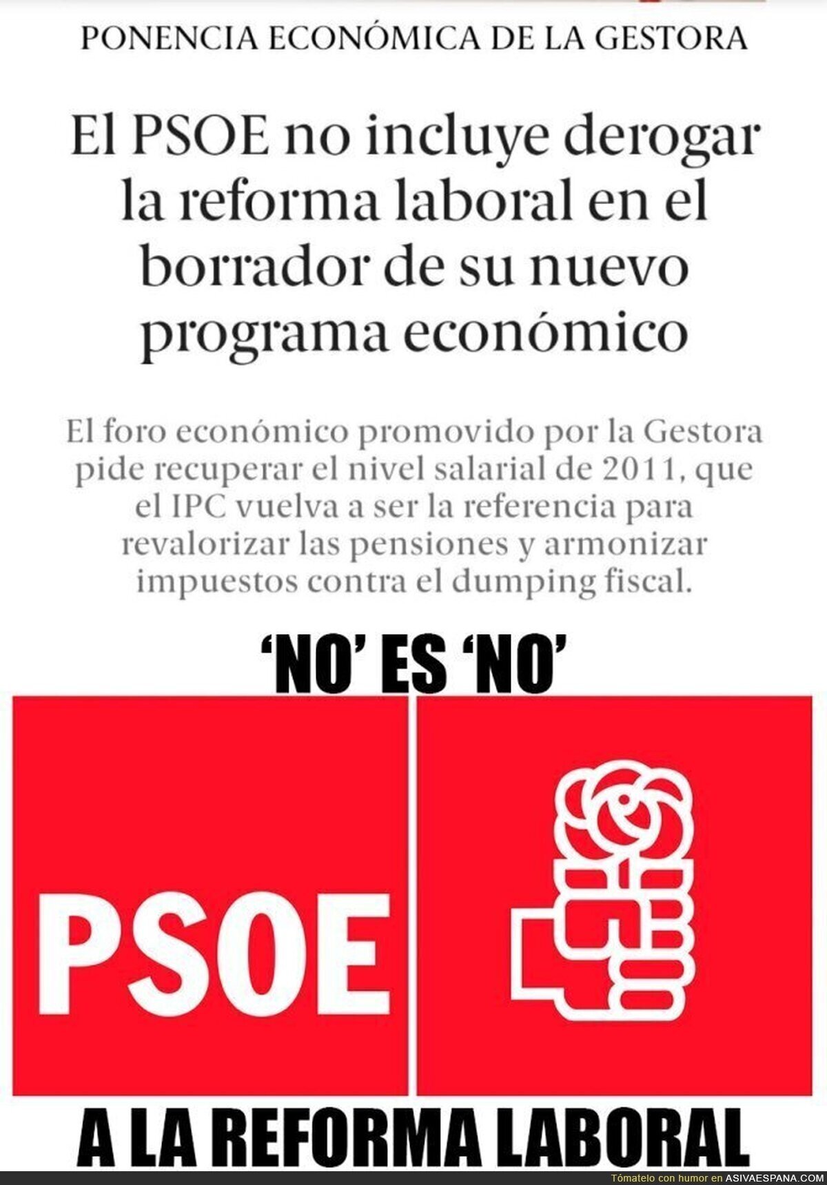 Vaya fiesta obreros votantes del PSOE, ¿Eh?