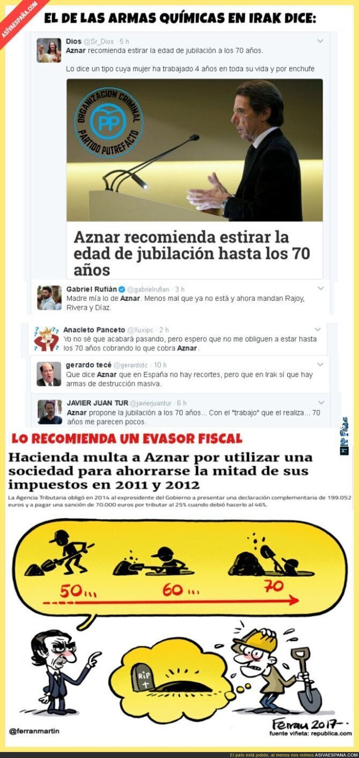 Aznar y su polémica frase sobre la edad de jubilación