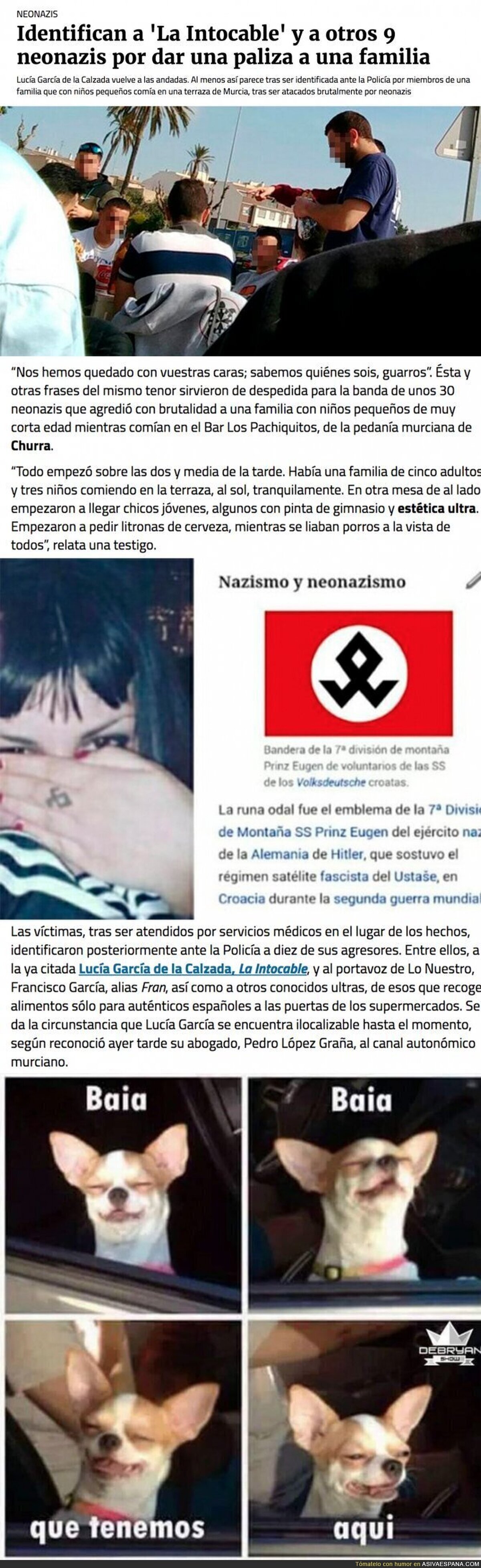 ¿Te acuerdas de la Nazi que pegaron en un local de Murcia? Ha sido pillada pegando a una familia