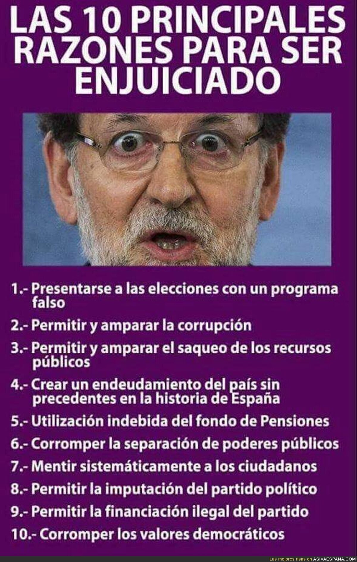 Los motivos para llevar a juicio a Mariano Rajoy