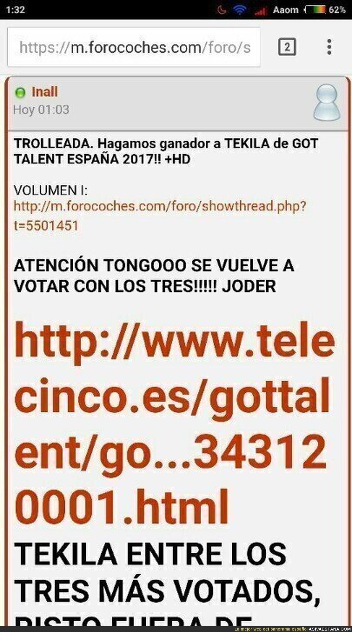Forocoches trolea a toda España haciendo ganador de Got Talent a 'el Tekila'