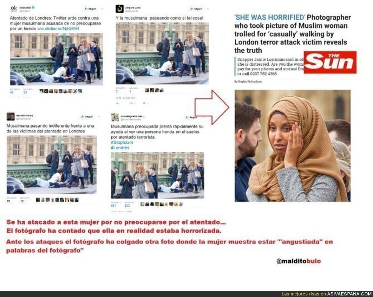 Seguro has visto esta foto del atentado de Londres. Los islamófobos han aprovechado para crear odio