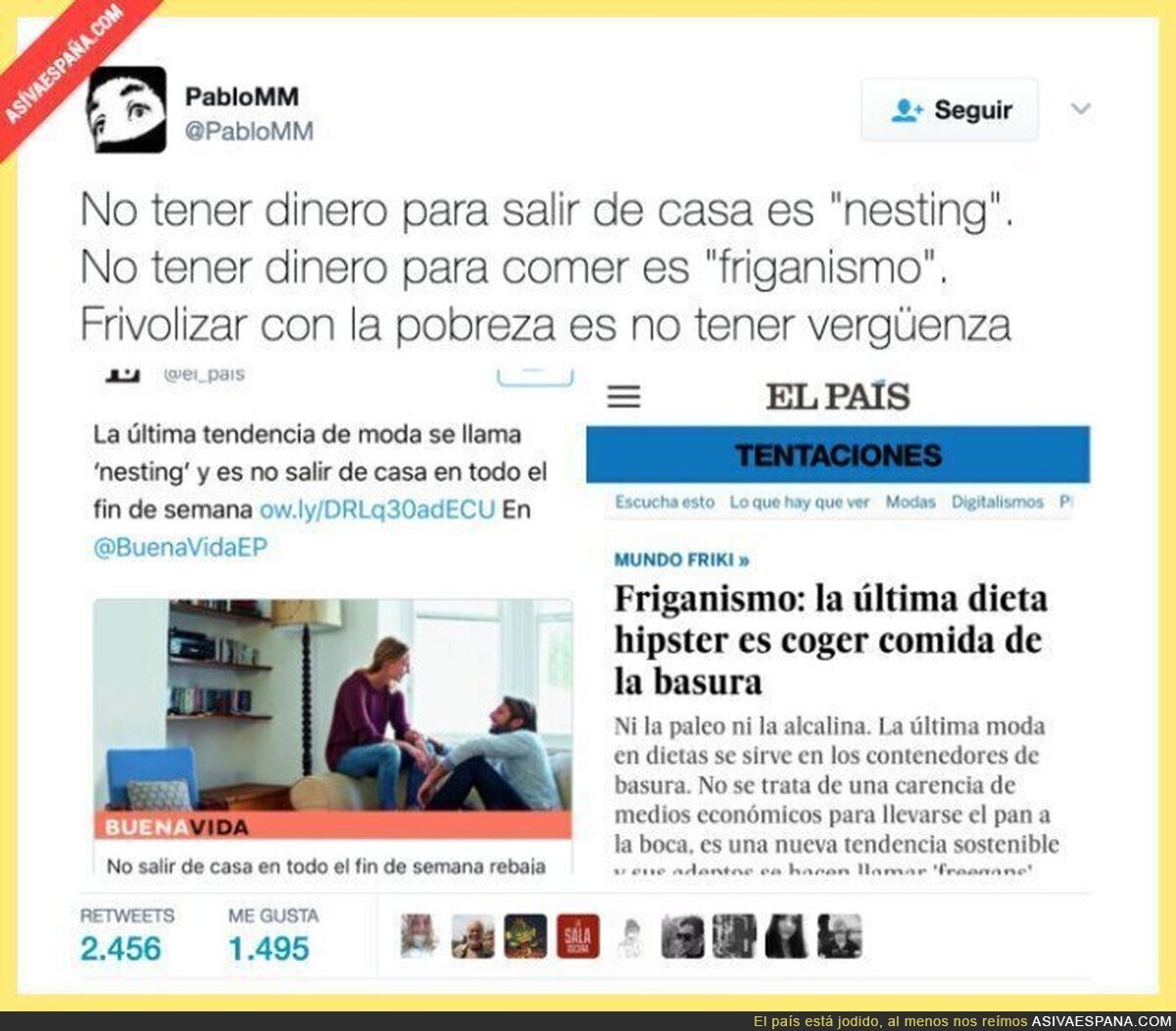 "El País" nos quiere acostumbrar a ser pobres