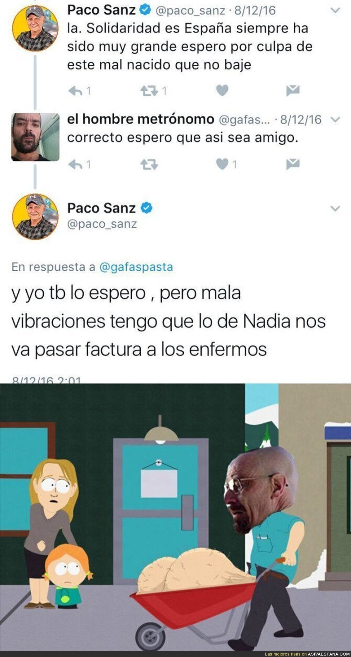 Rescatan un tuit del pasado de Paco Sanz que da mucha rabia