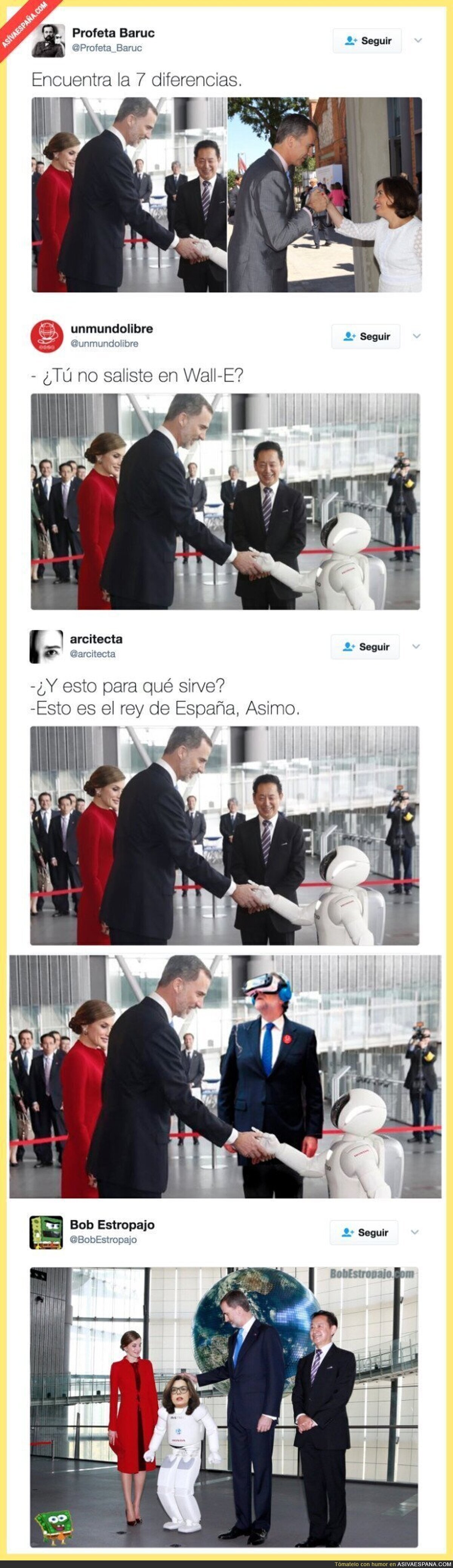 Felipe VI se ha reunido con el robot Asimo e internet no ha tardado en reaccionar