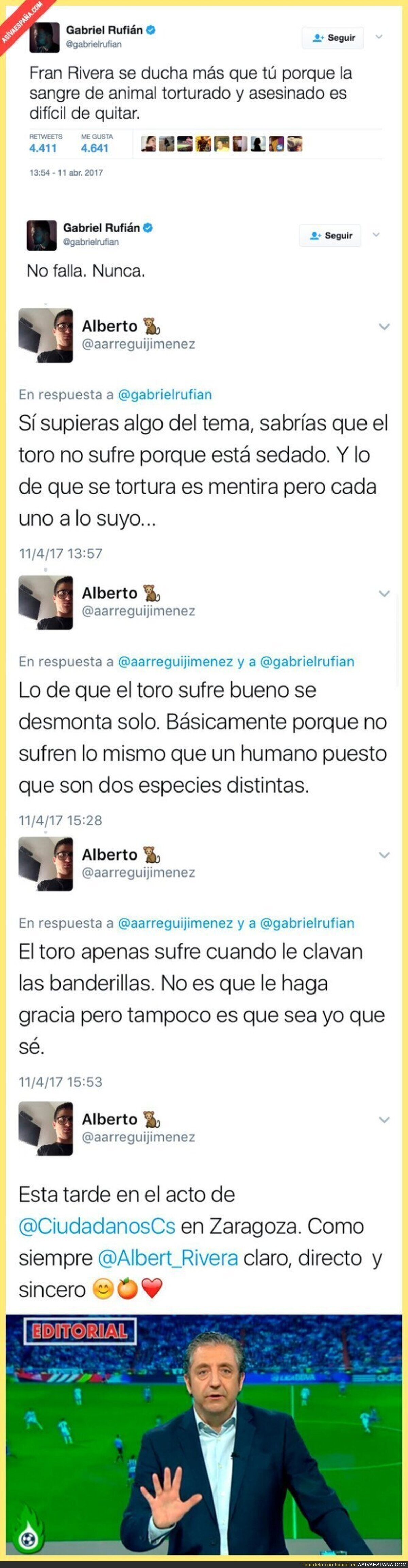 Gabriel Rufián retrata de una forma brutal a una persona por responderle esta barbaridad en Twitter