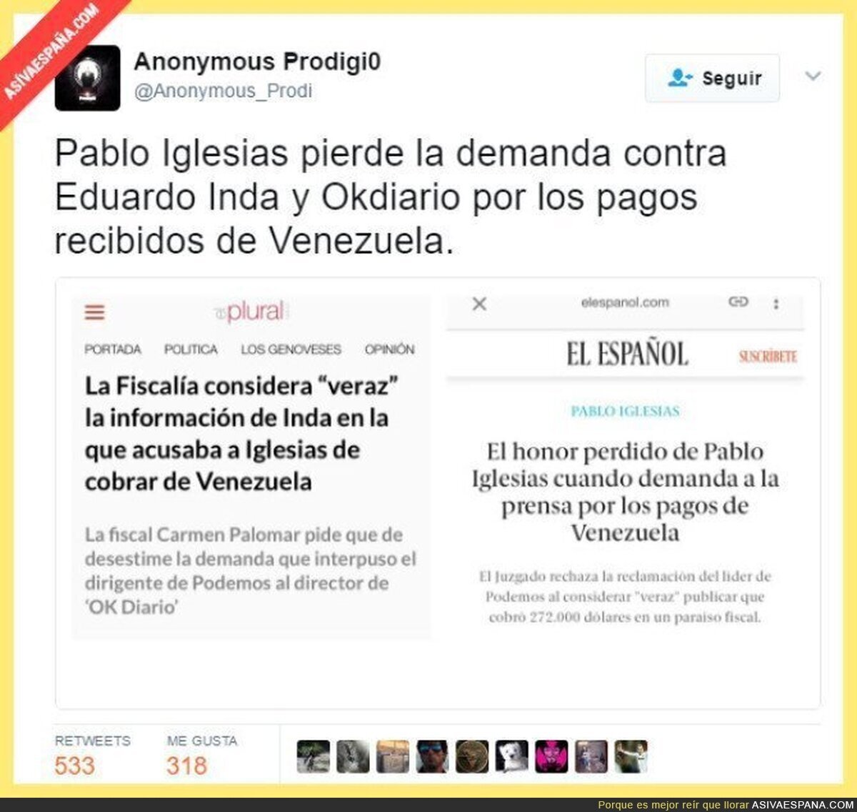 Archivan la demanda de Pablo Iglesias contra Eduardo Inda
