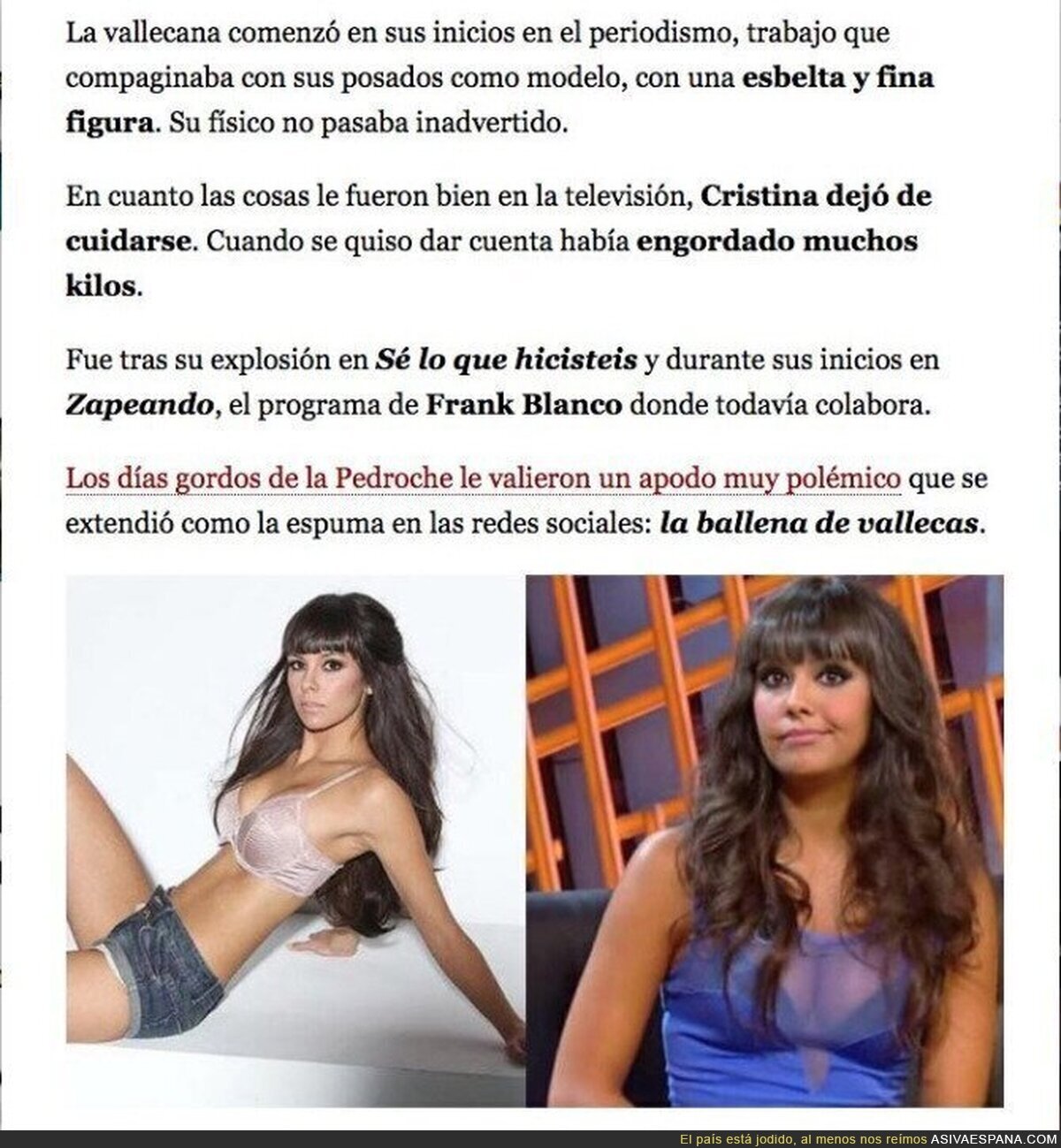 El polémico artículo sobre Cristina Pedroche y su peso que ha indignado a todo el mundo