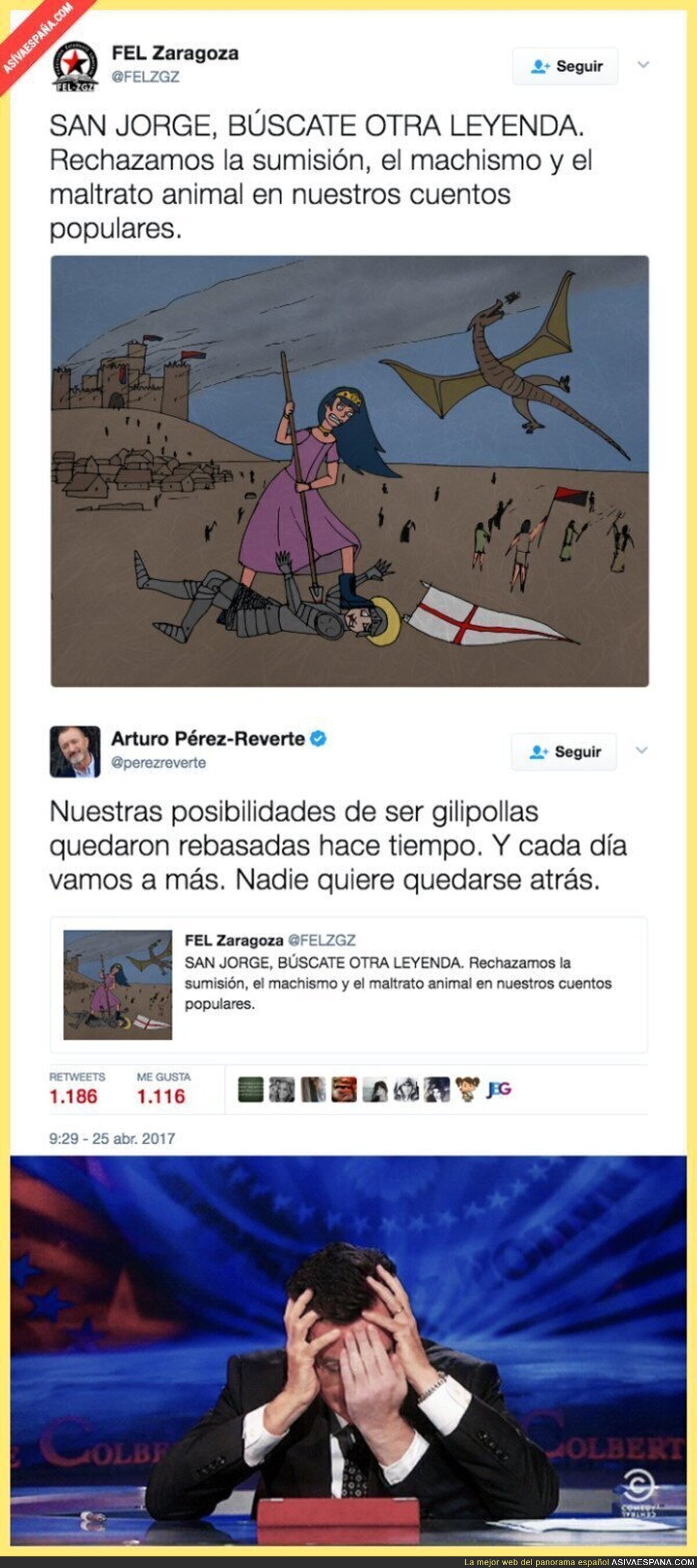 El tuit sobre Sant Jordi que ha indignado y mucho a Arturo Pérez-Reverte