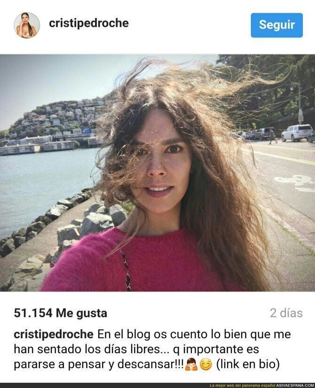 La foto más ¿terrible? de Cristina Pedroche sin maquillaje y sin peinarse arrasa en Instagram