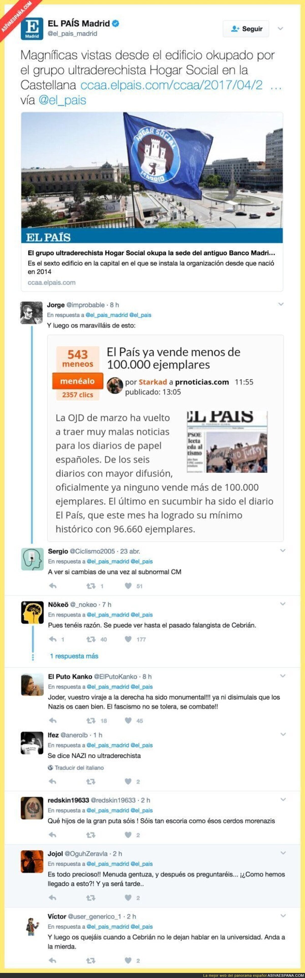"El País" normalizando a los nazis de 'Hogar Social Madrid'