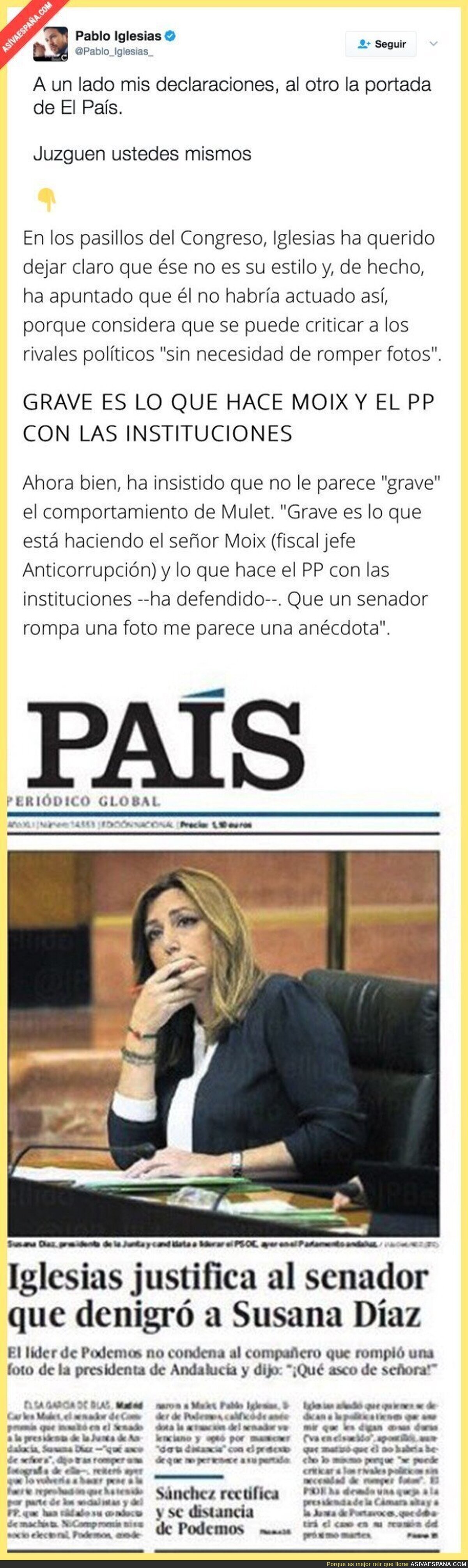Manipulación informativa en "El País" para favorecer a Susana Díaz