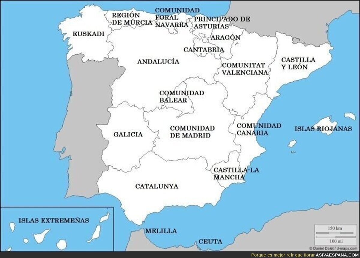 Así de espeluznante sería España si en las Comunidades hubiese relación población-superfície