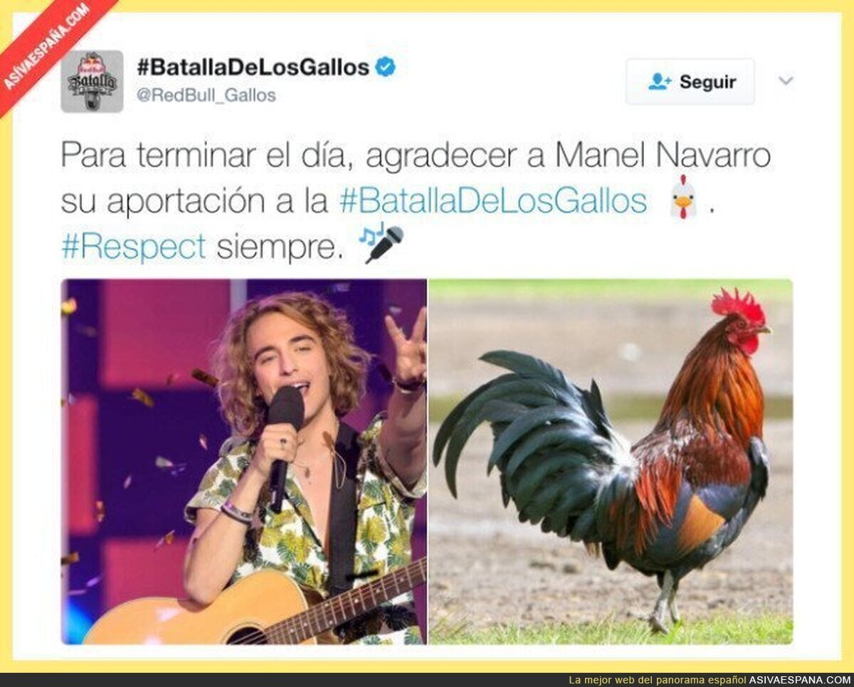 La cuenta oficial de Red Bull Batalla de los Gallos le dedica un tuit a Manel Navarro