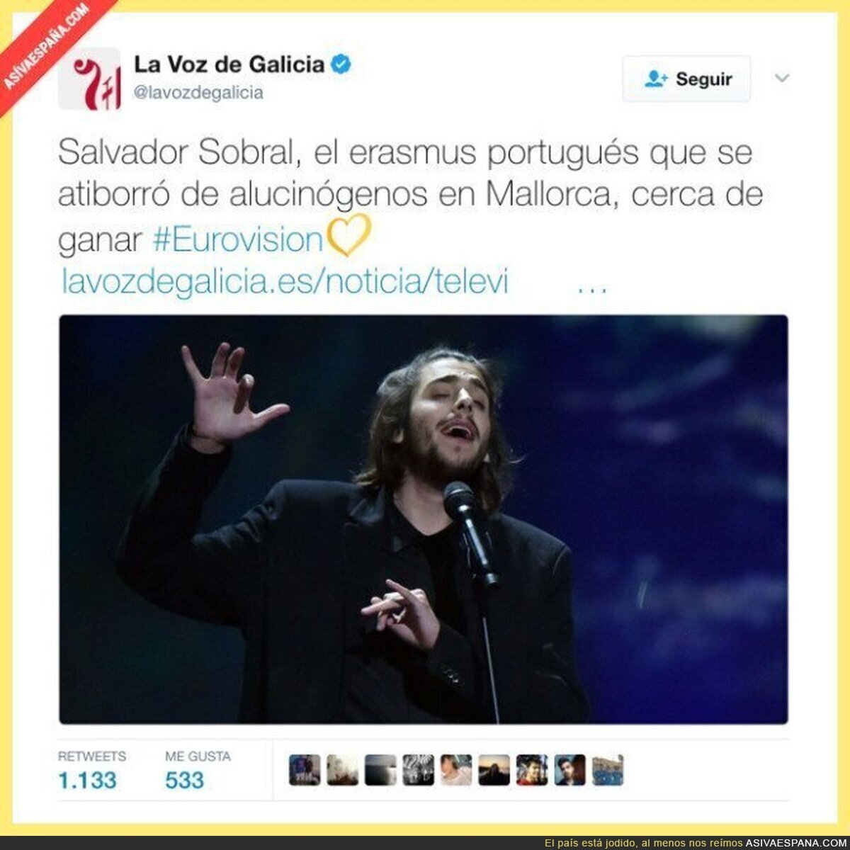 El lamentable titular de "La Voz de Galicia" sobre el ganador de Eurovisión 2017