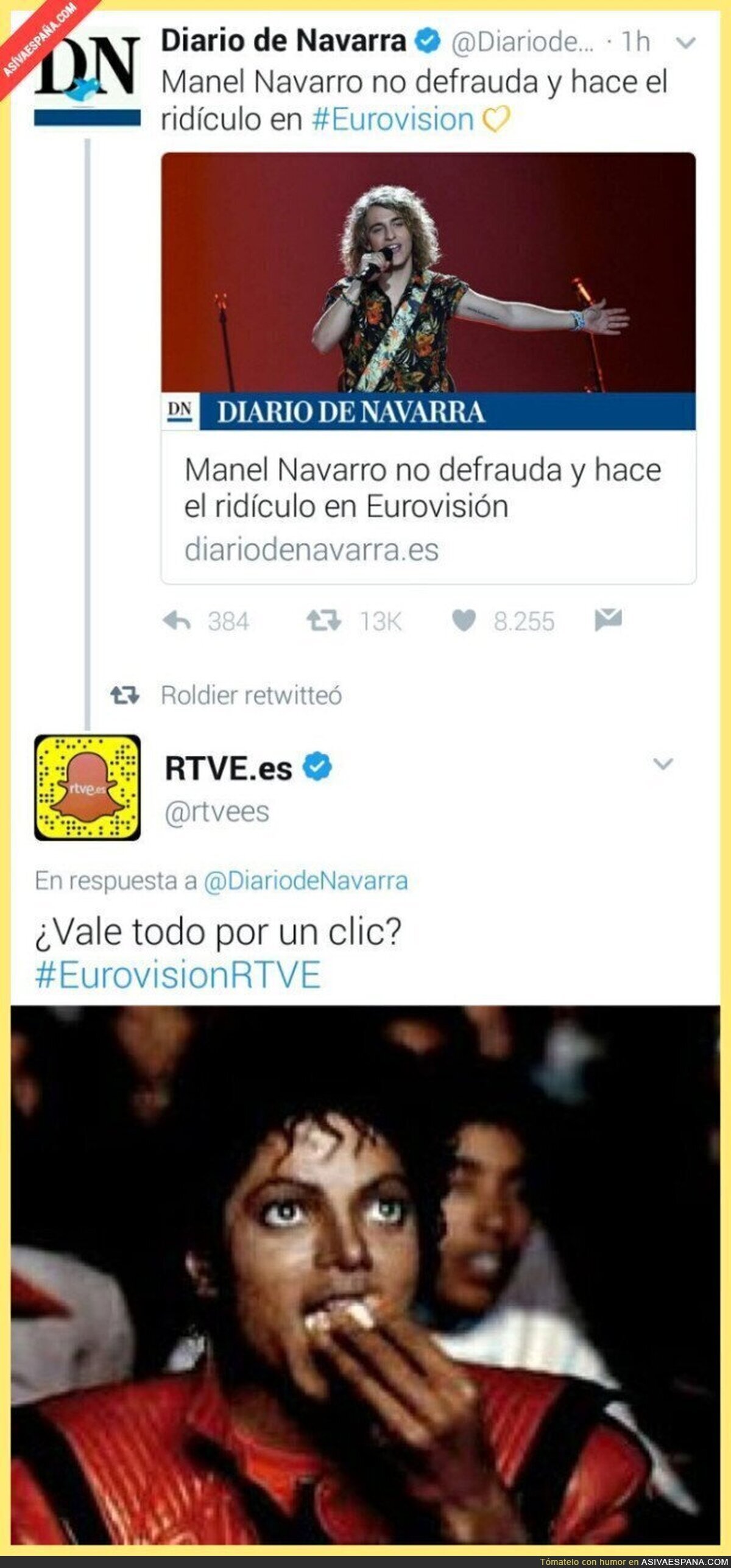 RTVE se pica con el titular del "Diario de Navarra"