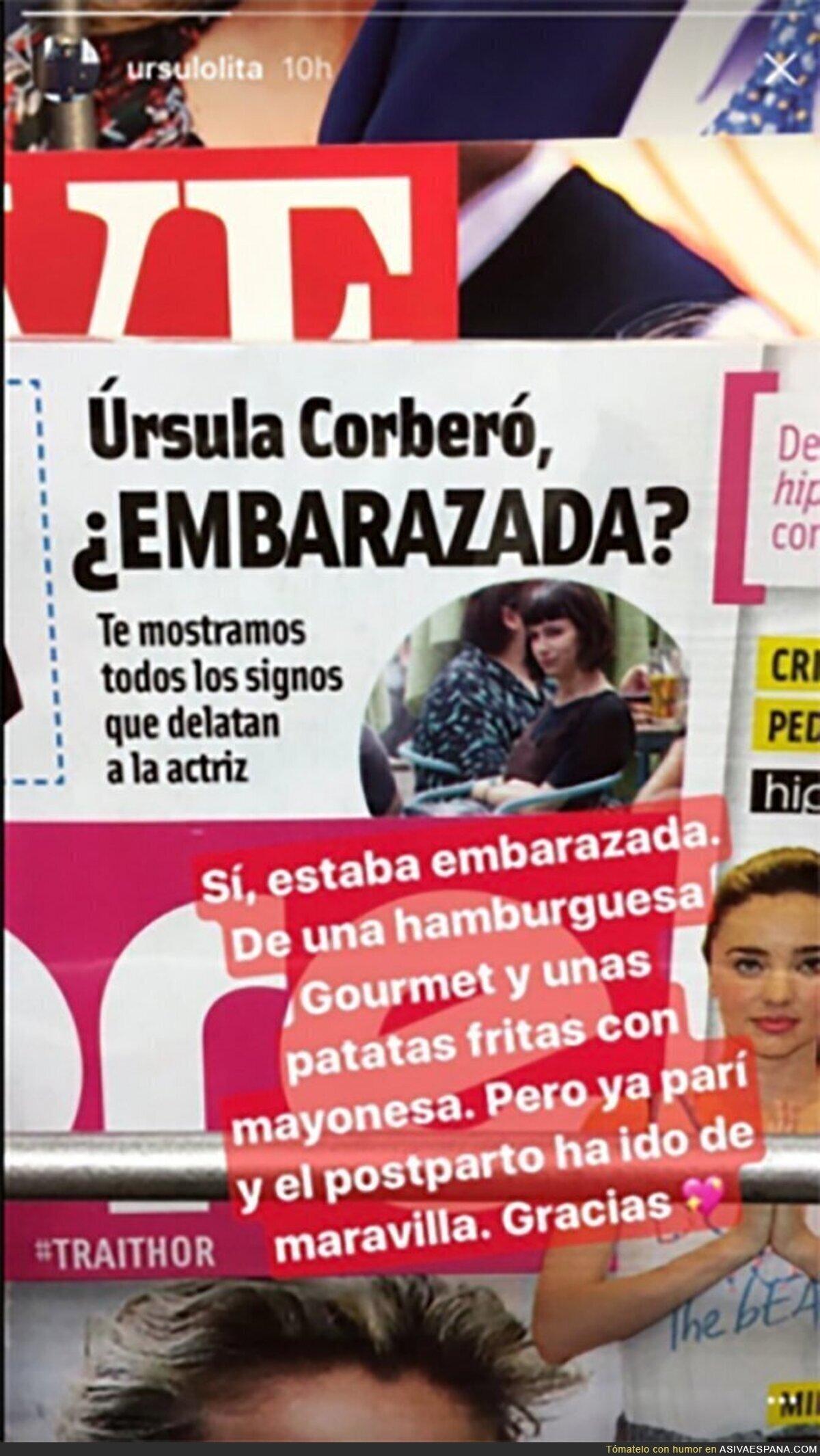 La genial respuesta de Úrsula Corberó a esta portada de la revista 'Cuore'